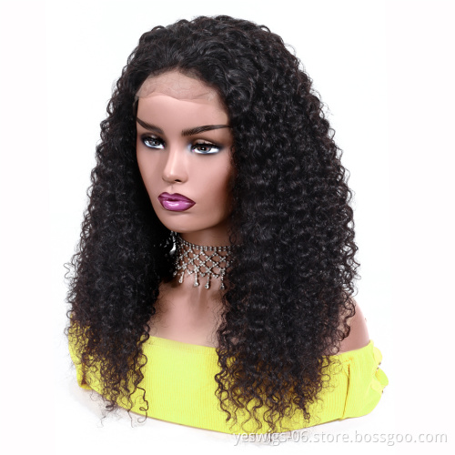 13*6 HD Lace Human Hair Wig Vendors Kinky Curly Unprocessed Cheap Brazilian Virgin Hair Cuticle Aligned Hair HD Lace Frontal Wig